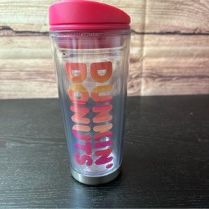 Dunkin Donuts sweat proof double wall insulated tumbler stainless steel bottom